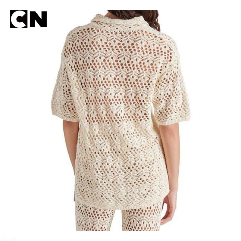 White button-front cardigan