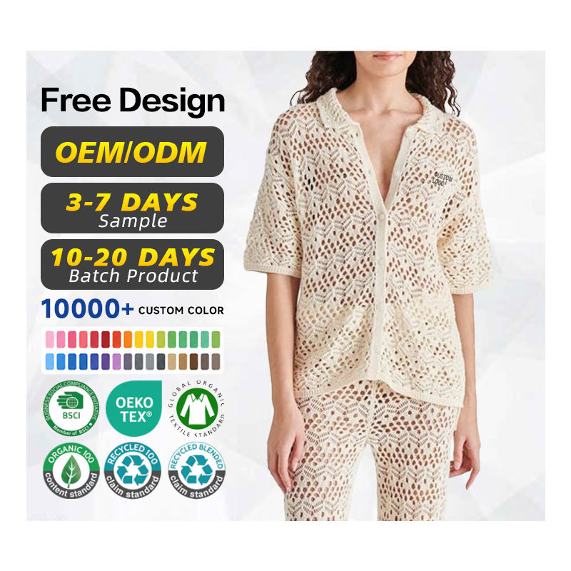 White open-knit cotton cardigan