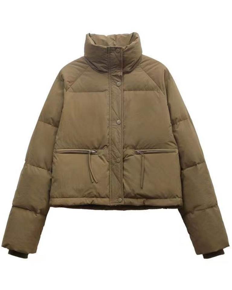 Khaki Quilted Puffer Jacket product image 1