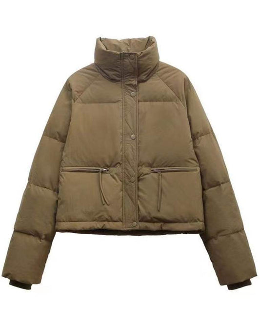 Khaki Quilted Puffer Jacket product image 1