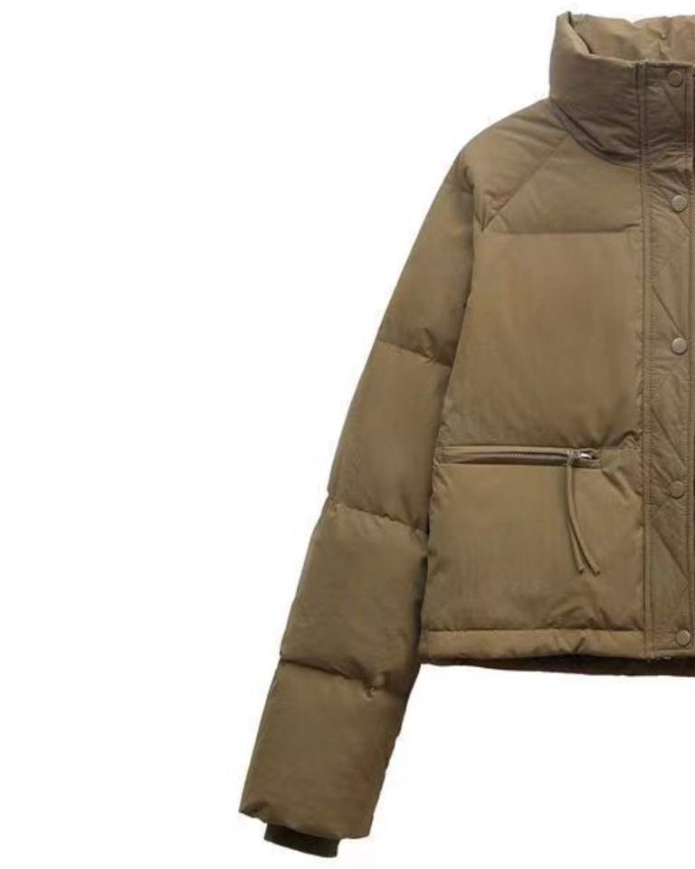 Khaki Quilted Puffer Jacket product image 3