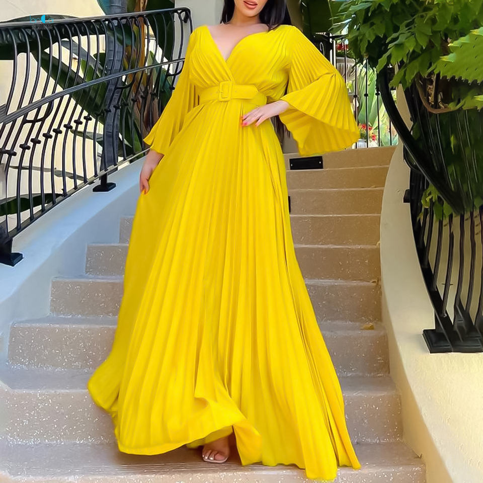 Belted Pleated Maxi Dress product image 1