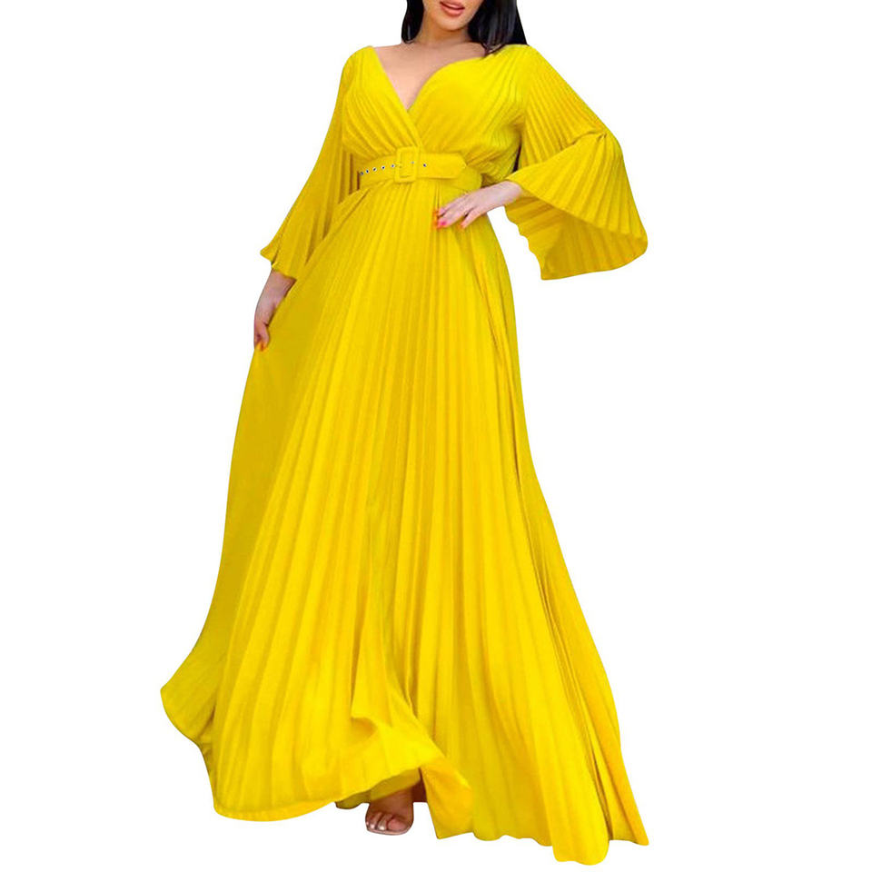 Belted Pleated Maxi Dress product image 3