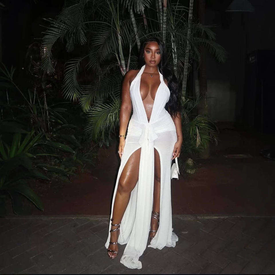 Halter Slit Maxi Dress product image 1