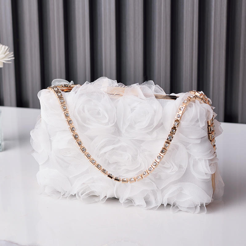 3D floral evening clutch product view