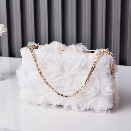 3D floral evening clutch product view