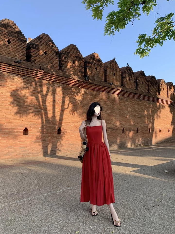 Red Backless Cami Maxi Dress product image 1