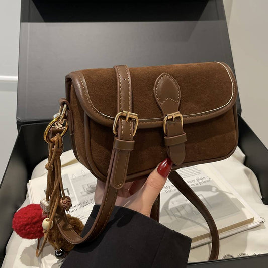 Velvet suede zip tote