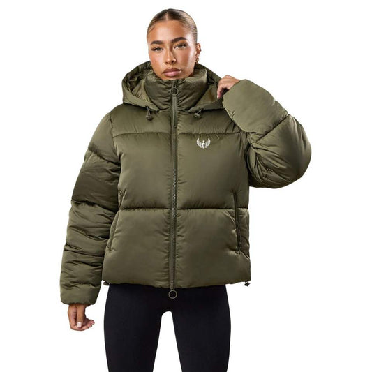 Olive Cropped Puffer Jacket product image 1
