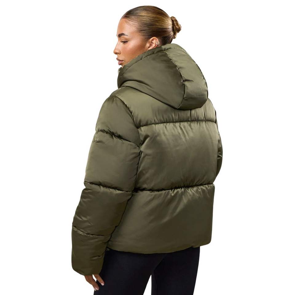 Olive Cropped Puffer Jacket product image 2